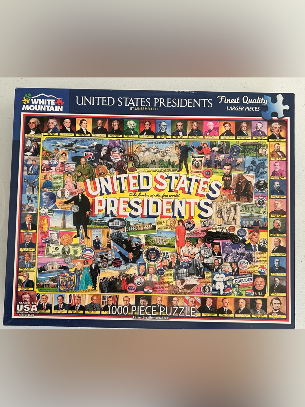 White Mountain Multicolor United States Presidents Collage Puzzle 1000 pieces